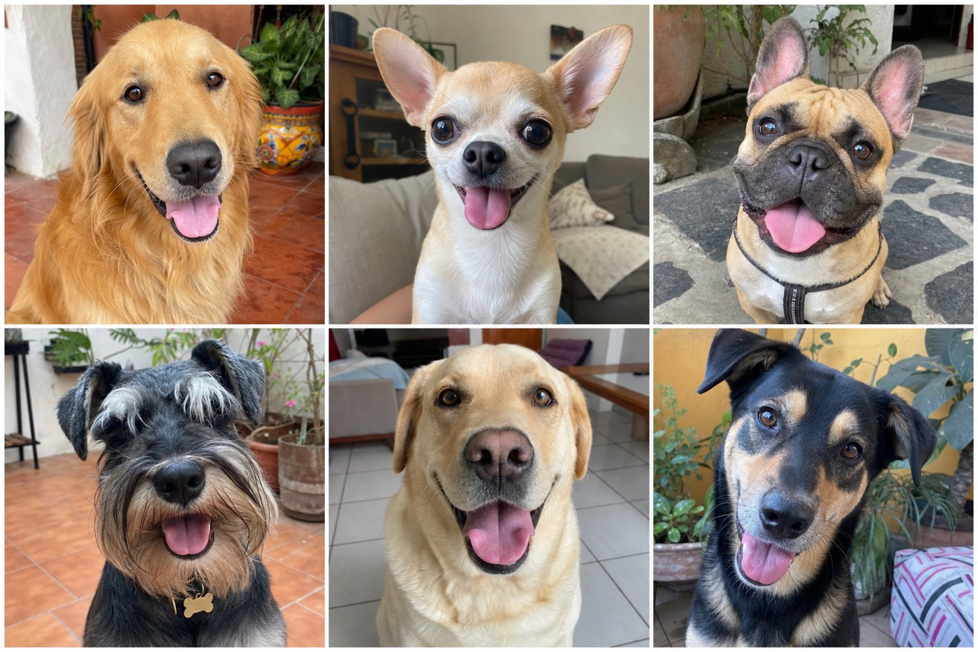 Perros felices de clientes