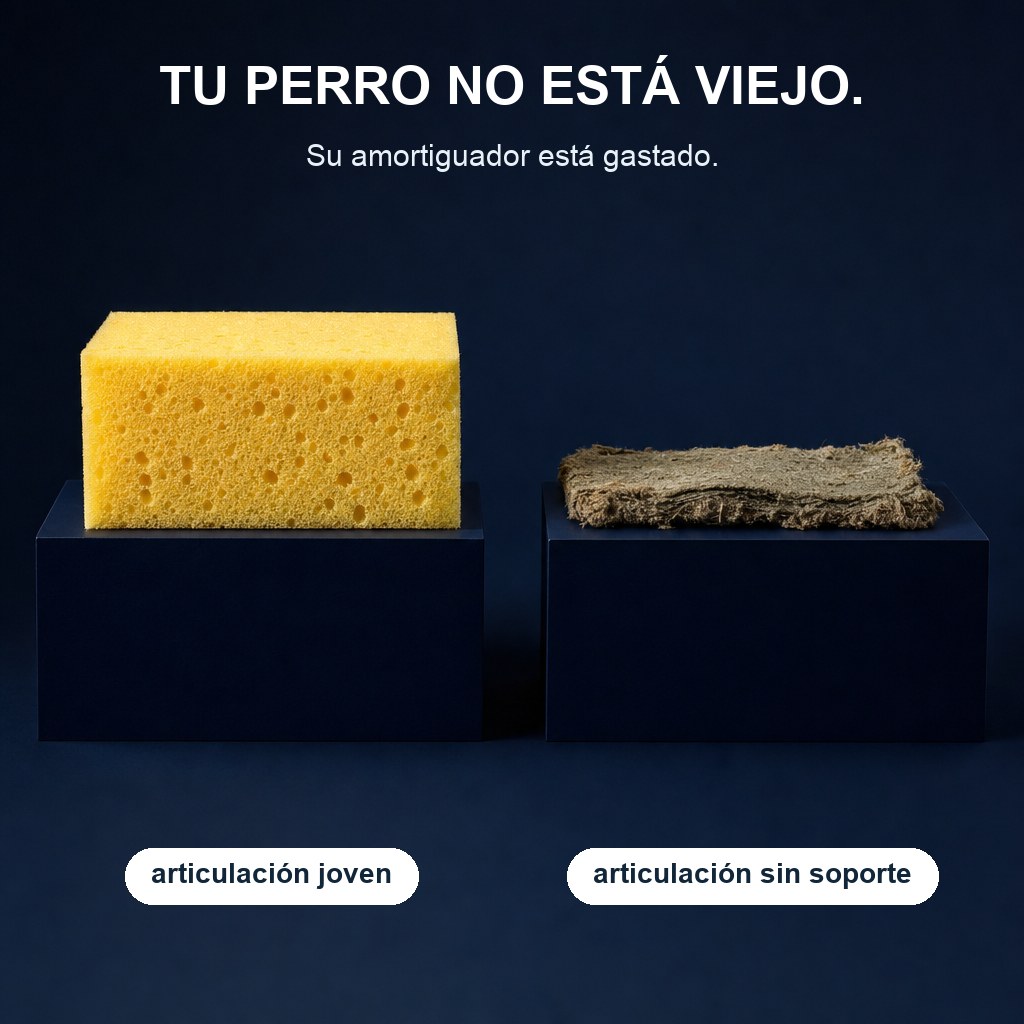 Comparativa: articulación joven como una esponja nueva contra articulación sin soporte como una esponja gastada