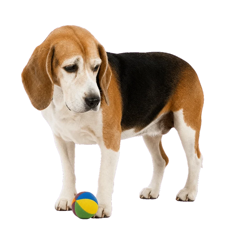 Perro que ya no corre ni juega